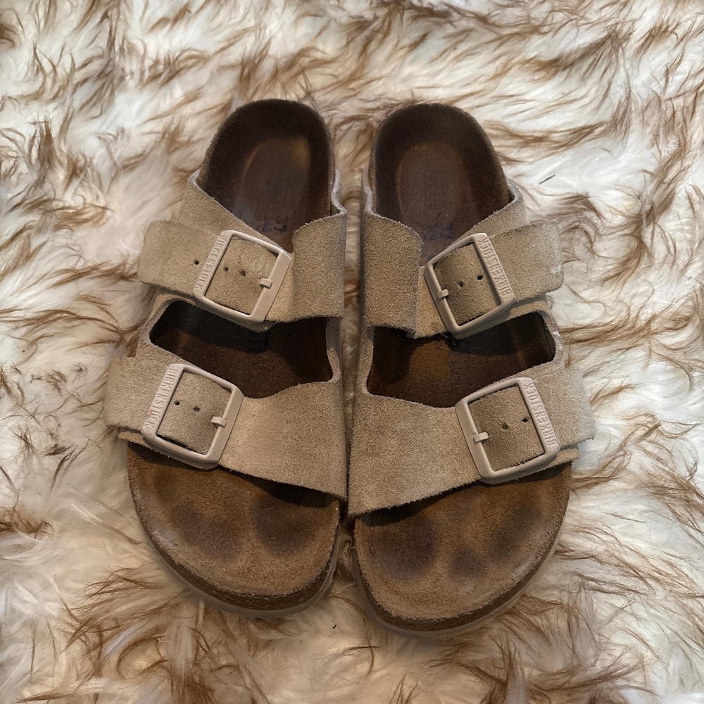 Birkenstock Arizona Soft Footbed - Antique White Suede 37